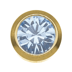 Aquamarin 3mm Vergoldet